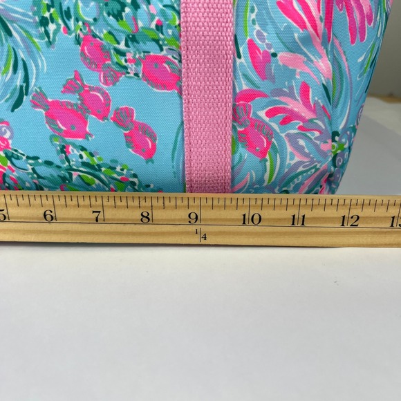 Lilly Pulitzer Backpack Cooler Beach Party Insulated Lunch Box Turquoise‎ Pink - Picture 10 of 13